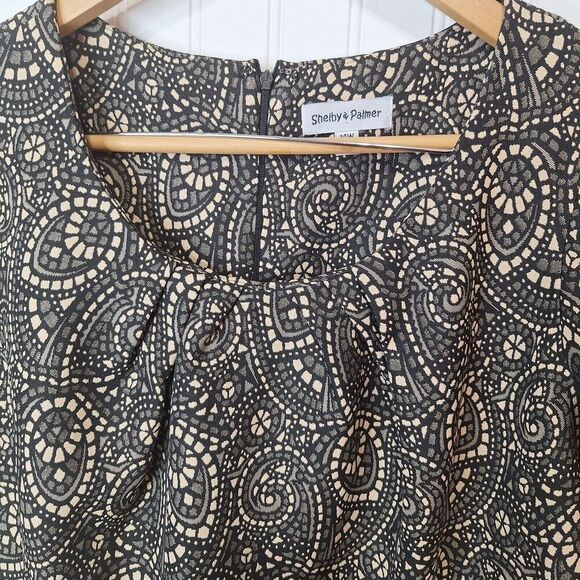 Shelby & Palmer Size 14W Black And Tan Dress Fitted Waist Pockets Office No Belt - Picture 3 of 11